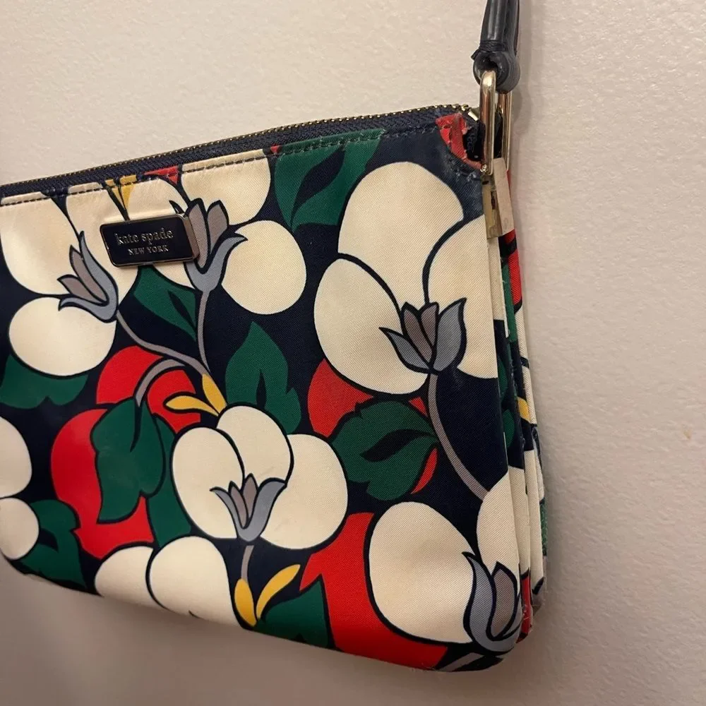 Kate Spade Triple Gusset Dawn Breezy Floral Crossbody Blazer Blue Lightweight